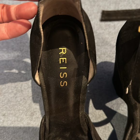 AUTHENTIC Reiss platform black suede sandals, size 38 (8) - Picture 4 of 6